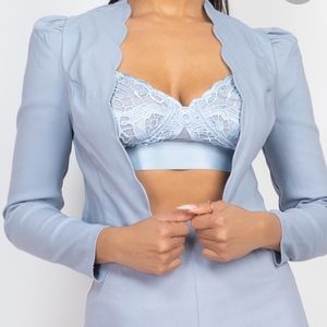 Blue Blazer and short set